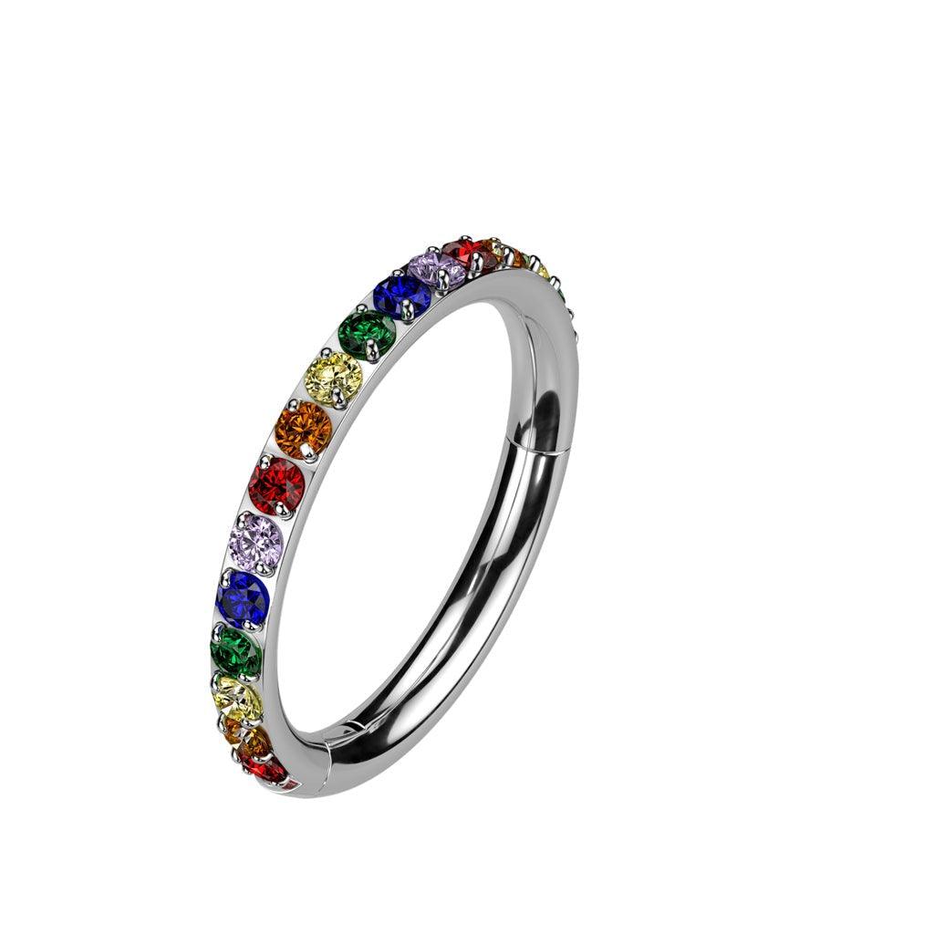 Body Jewelry - Titanium Side Pride Hinged Ring 16G