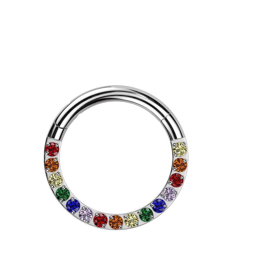 Body Jewelry - Titanium Pride Hinged Ring 18G 16G