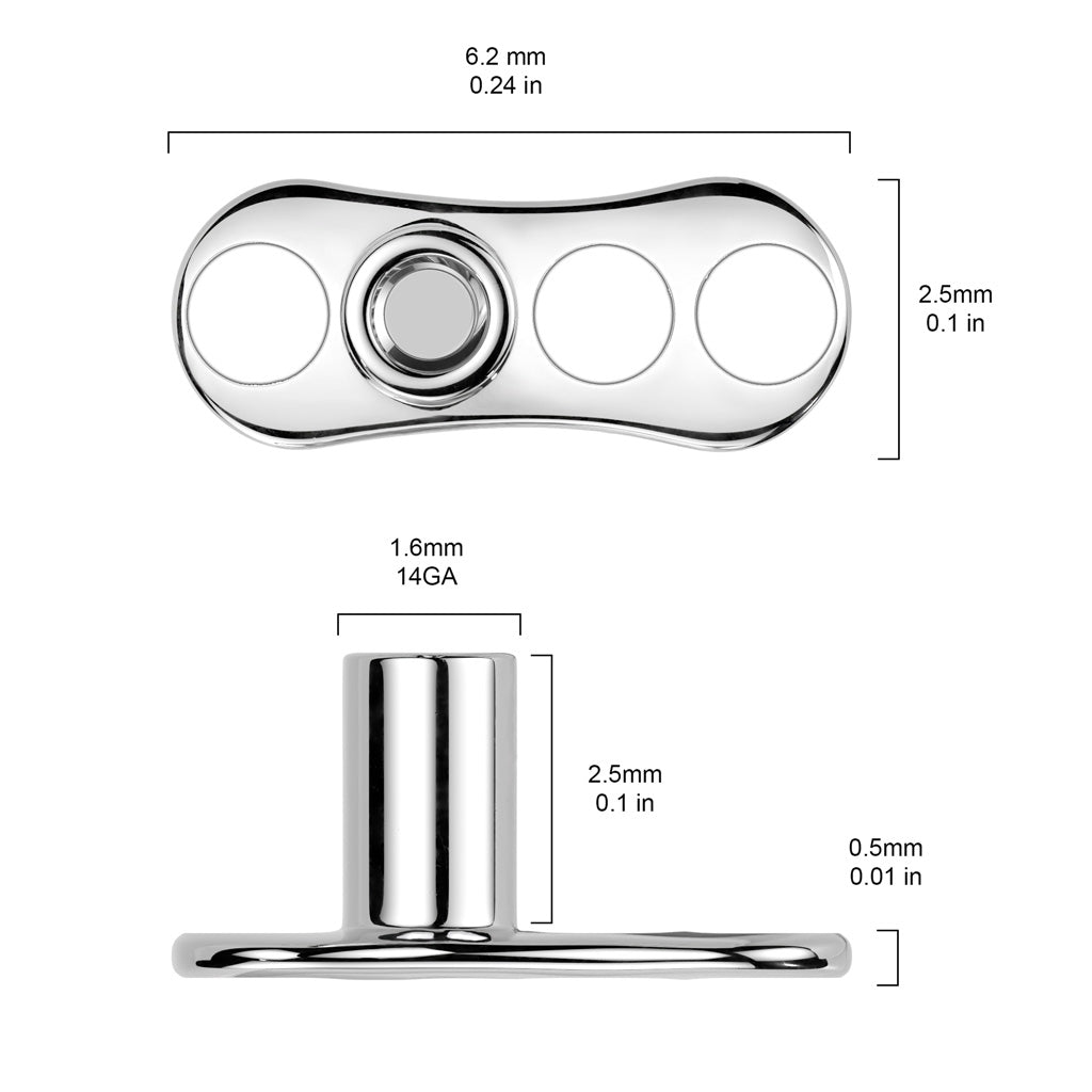 Titanium Dermal Anchor 3 Hole
