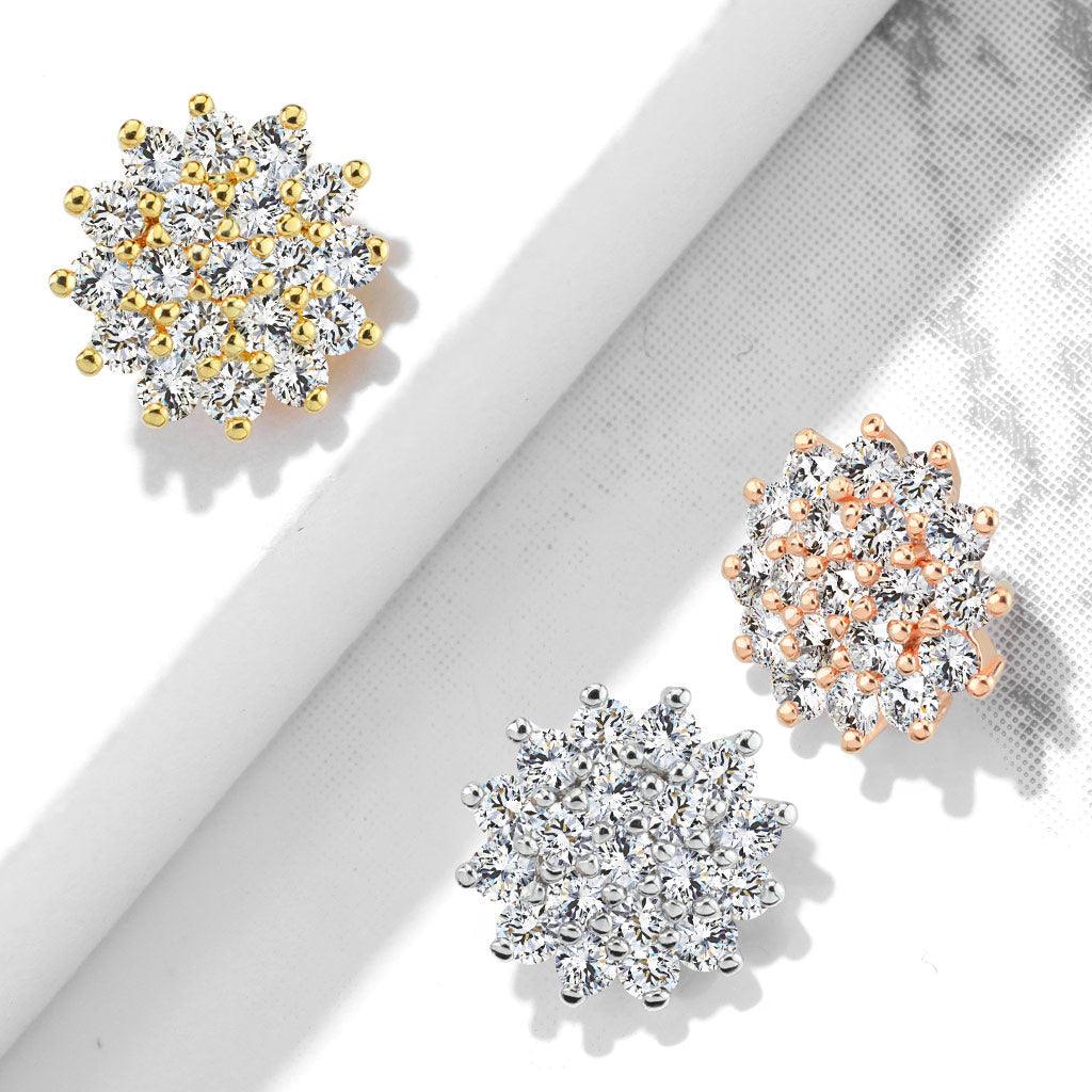 Gem Sunburst Dermal Top 14G-My Body Piercing Jewellery