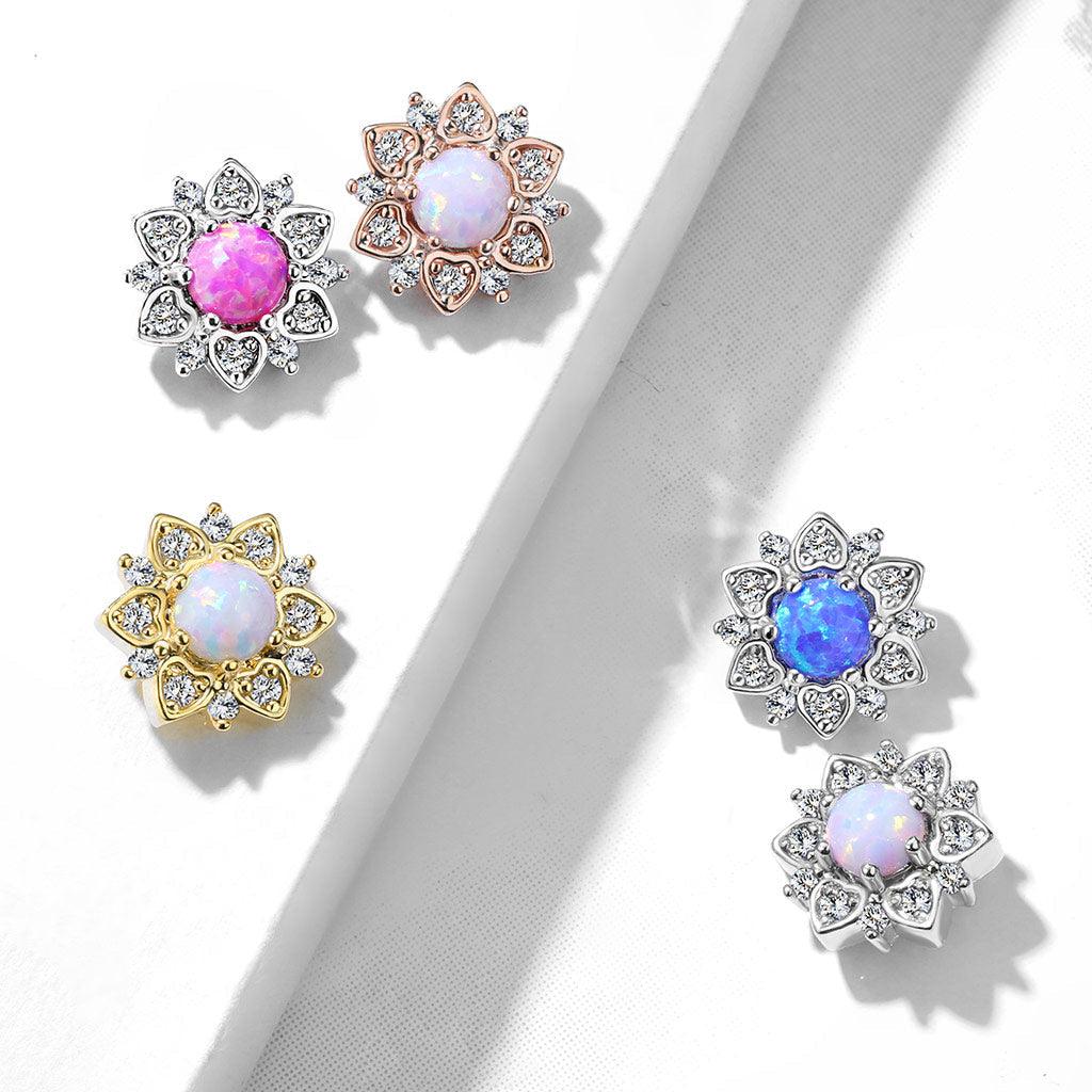 Filigree Opal Dermal Top 14G-My Body Piercing Jewellery