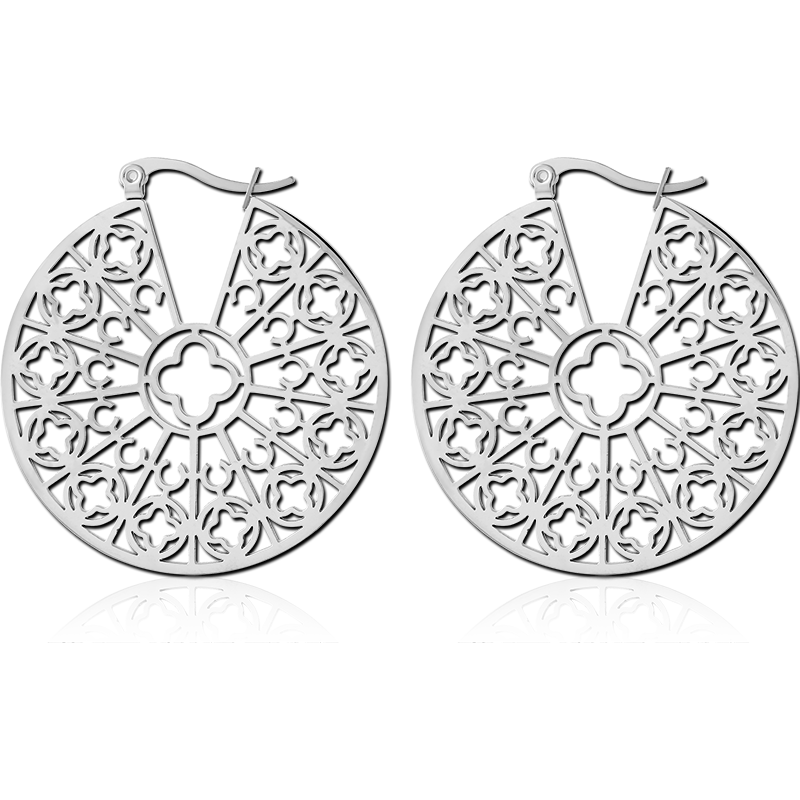 Steel Disc Earring Pair Style 1