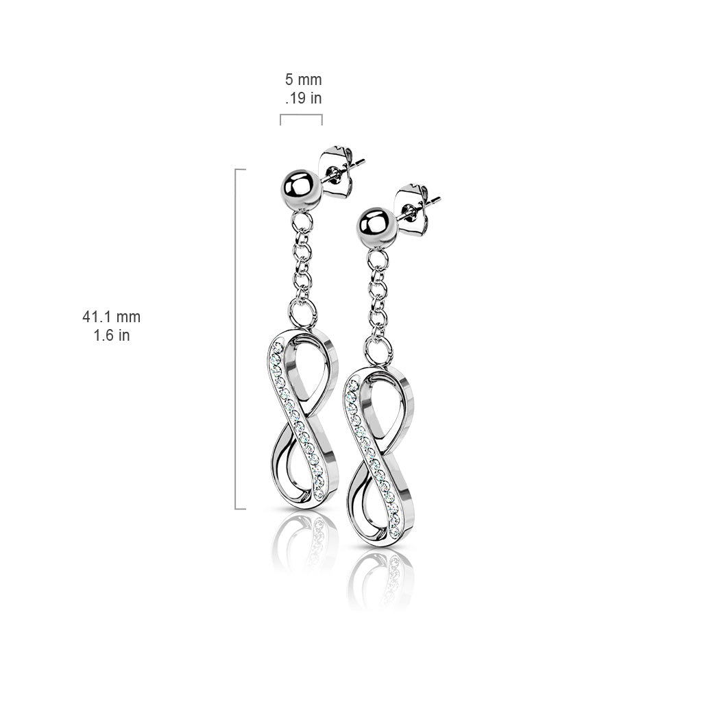 Infinity Paved Earrings Pair