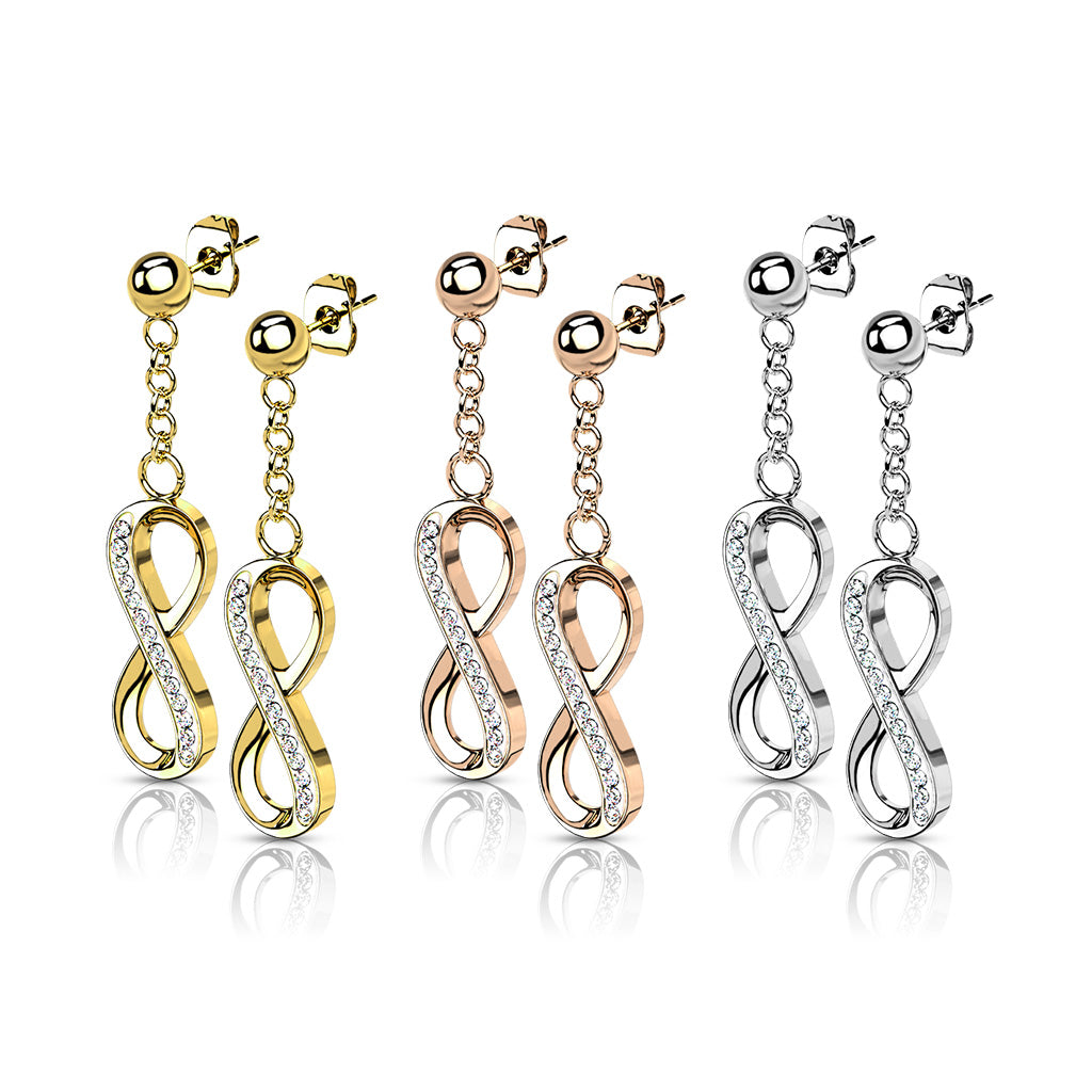 Infinity Paved Earrings Pair