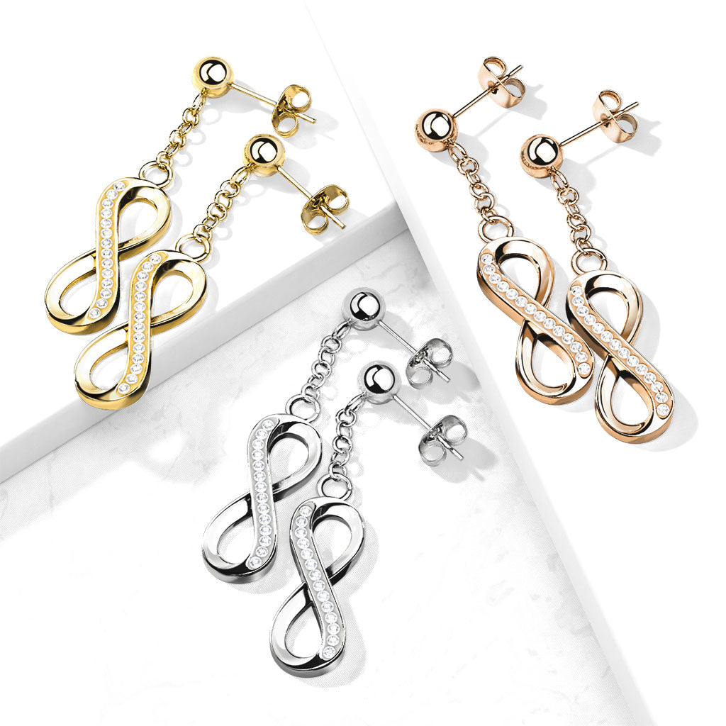 Infinity Paved Earrings Pair