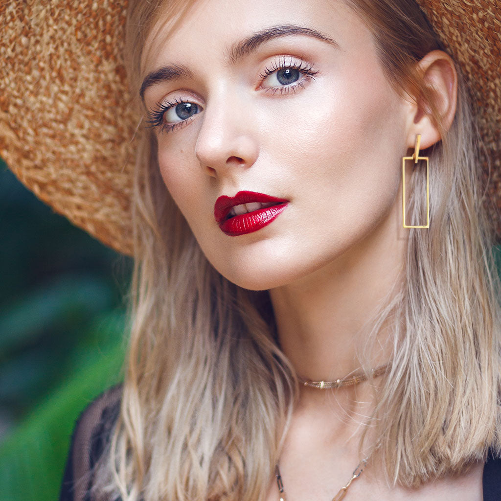 Large Shaped Earrings Pair