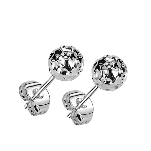 Hammered Ball Earrings Pair-My Body Piercing Jewellery