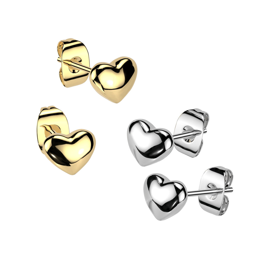 Heart Stud Earrings Pair