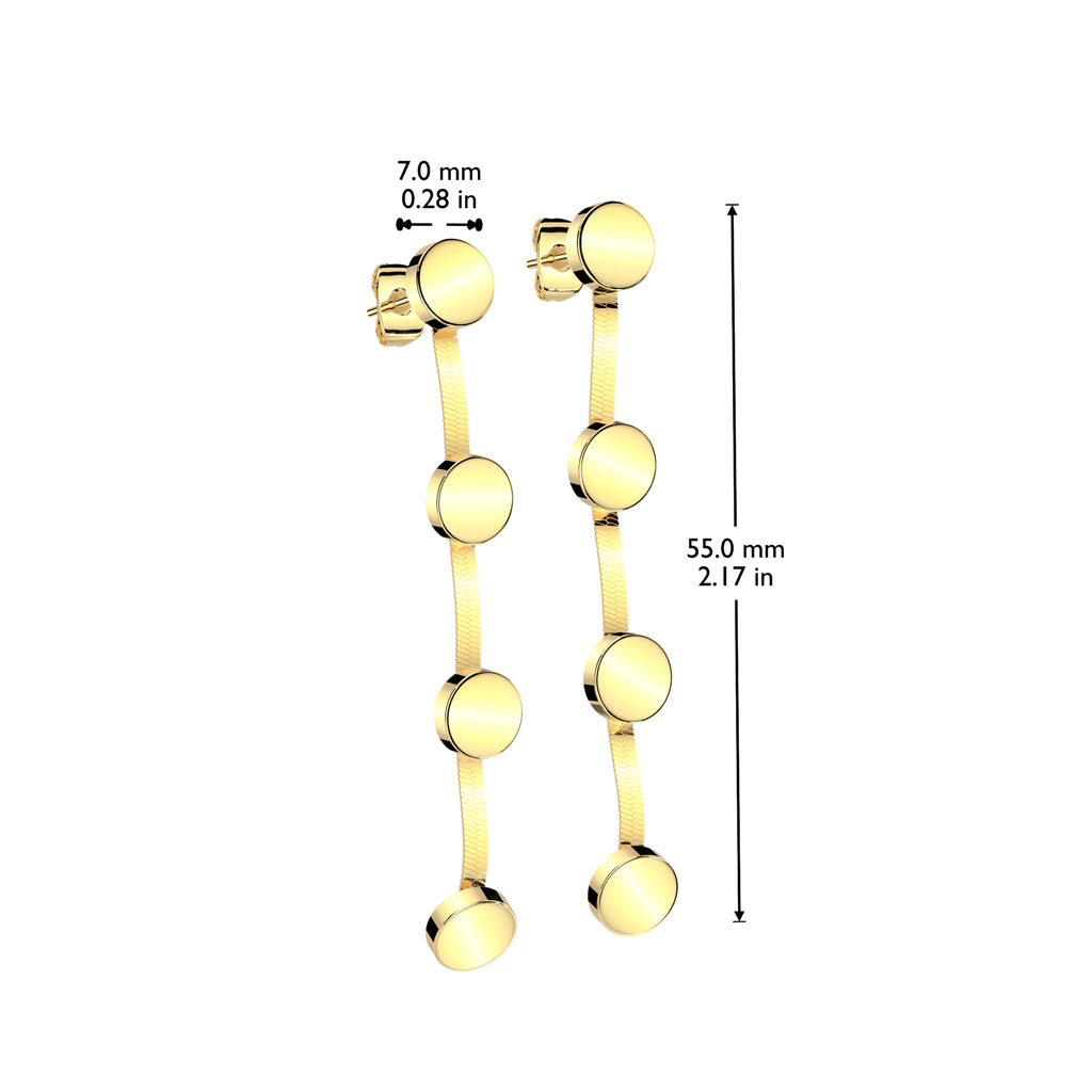 Disc Drop Earrings Pair