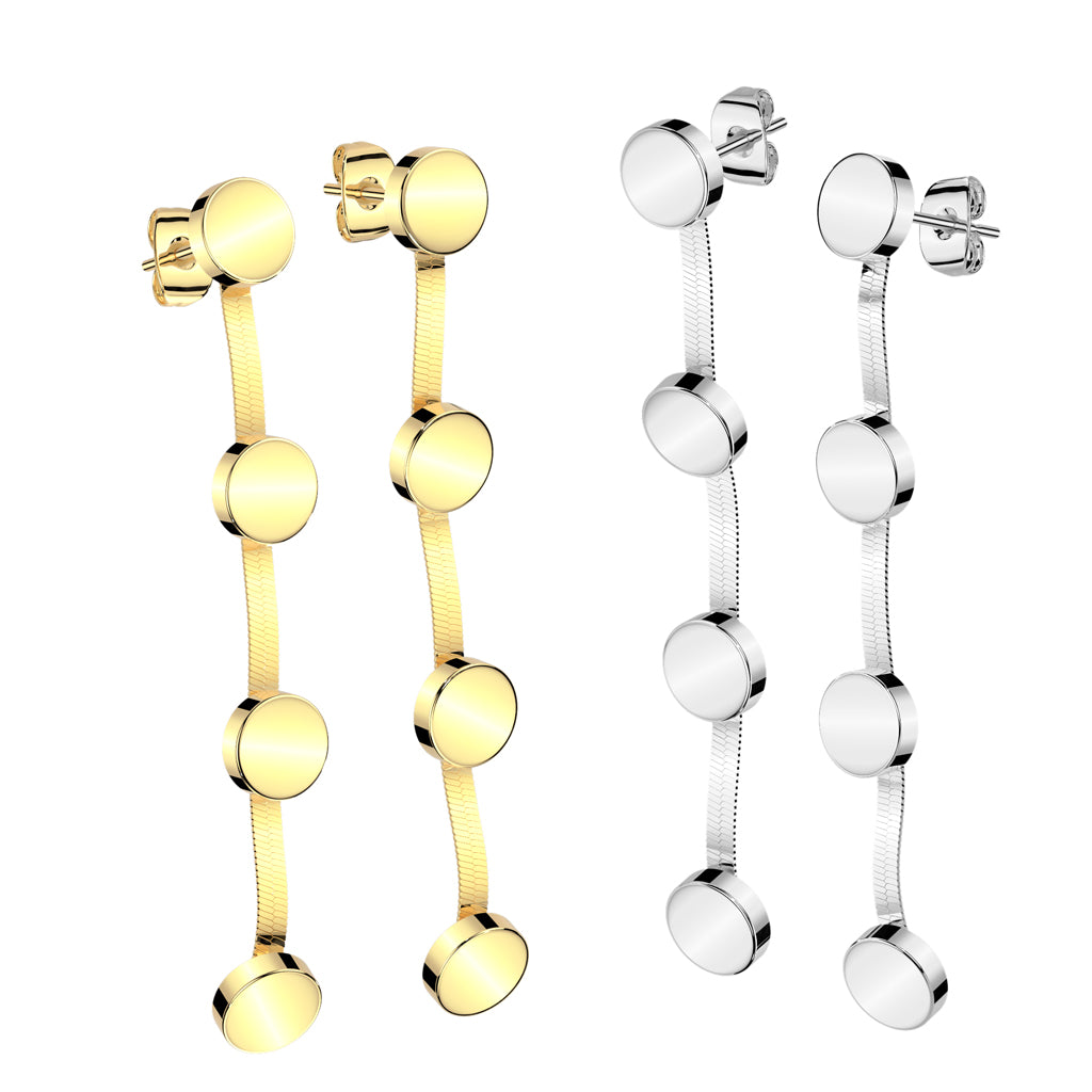 Disc Drop Earrings Pair