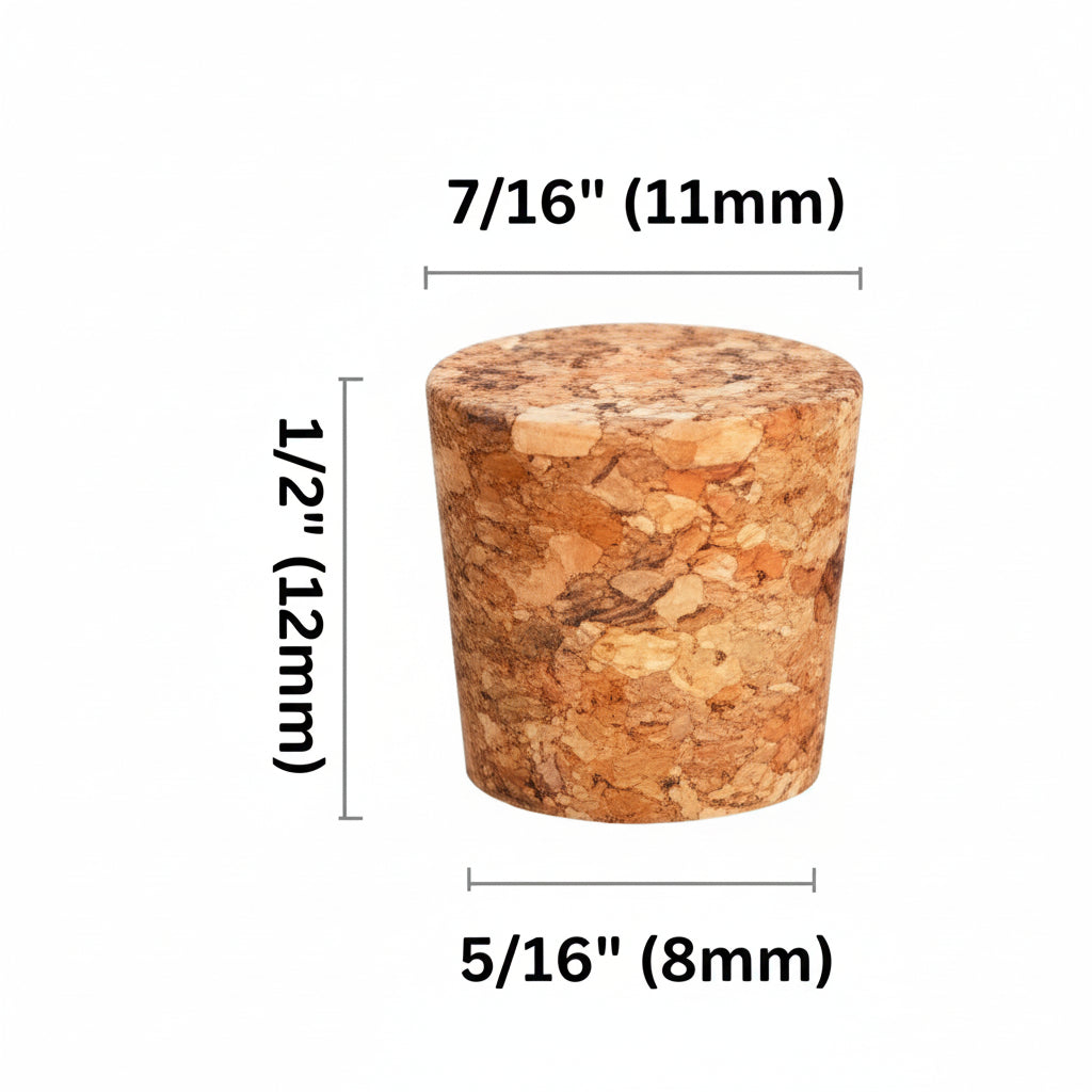 Industrial Tapered Cork Stopper for Needles 10pc