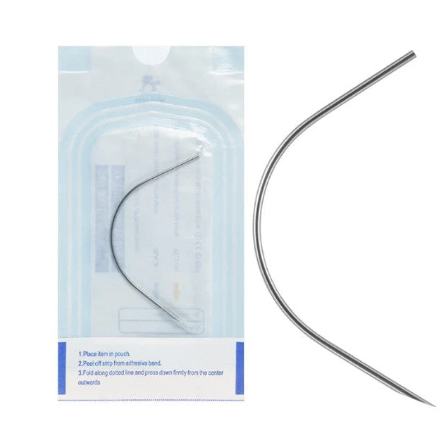 Sterilized Curved Steel Body Piercing Needle 10pc