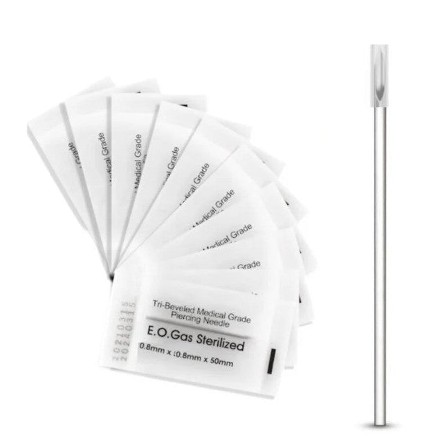 Sterilized 2" Steel Piercing Needle 10pc