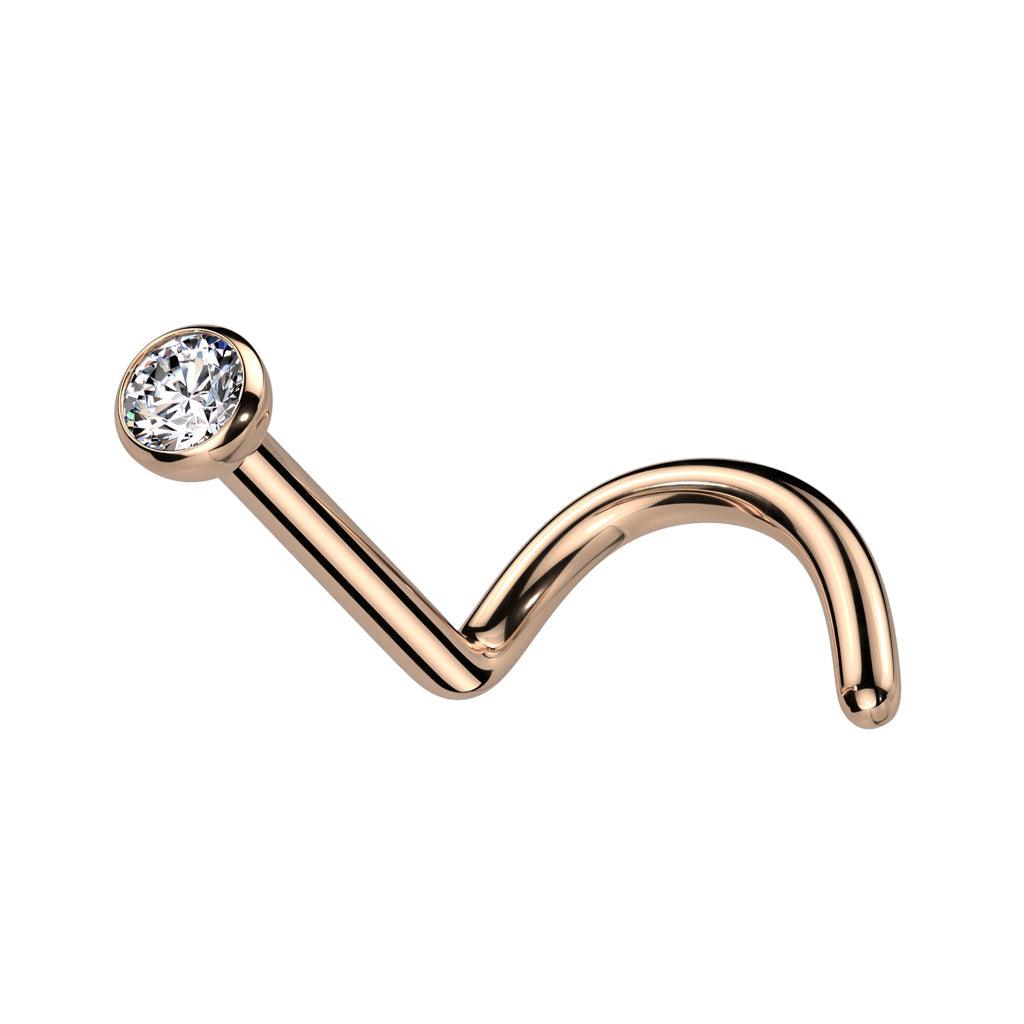 Body Jewelry - Titanium Gem Nose Screw 20G 18G