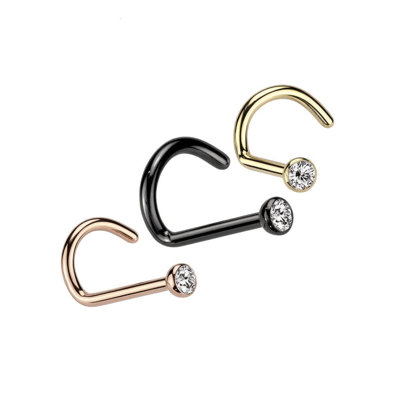 Titanium Gem Nose Screw 20G 18G