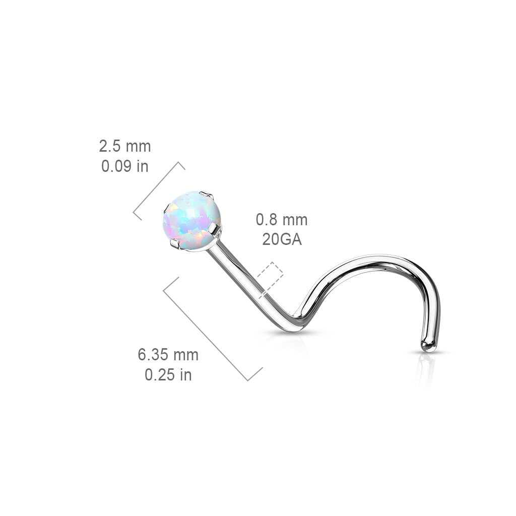 Titanium Opal Nose Screw 20G 18G