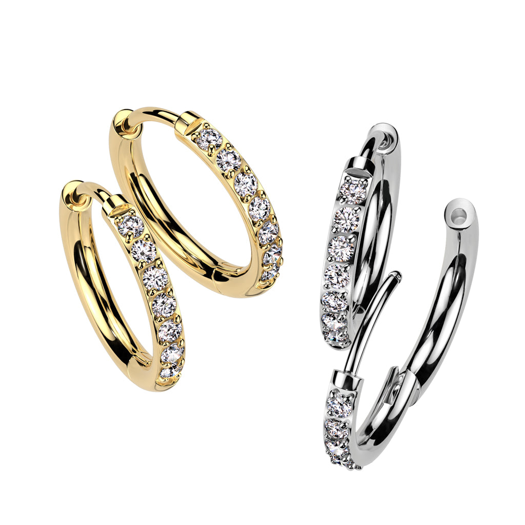 Titanium Gem Huggies Earrings Pair
