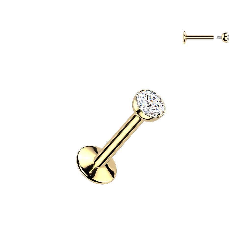 24kt Gold Plated Titanium I.T. Gem Labret