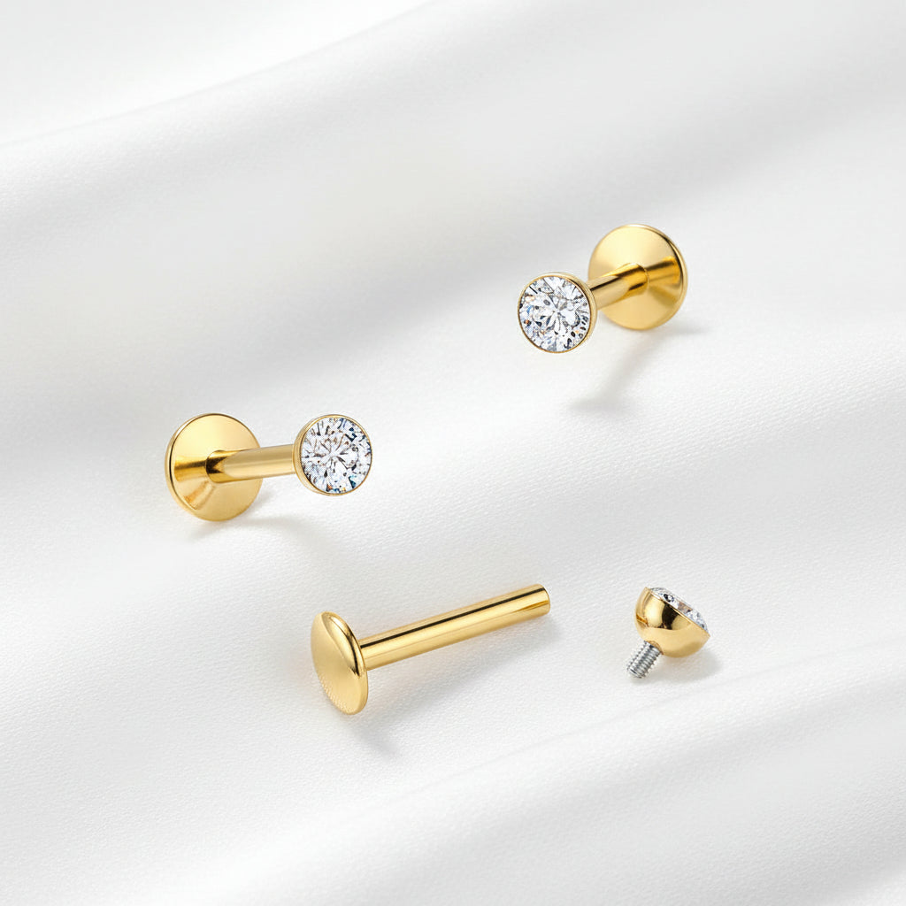 24kt Gold Plated Titanium I.T. Gem Labret