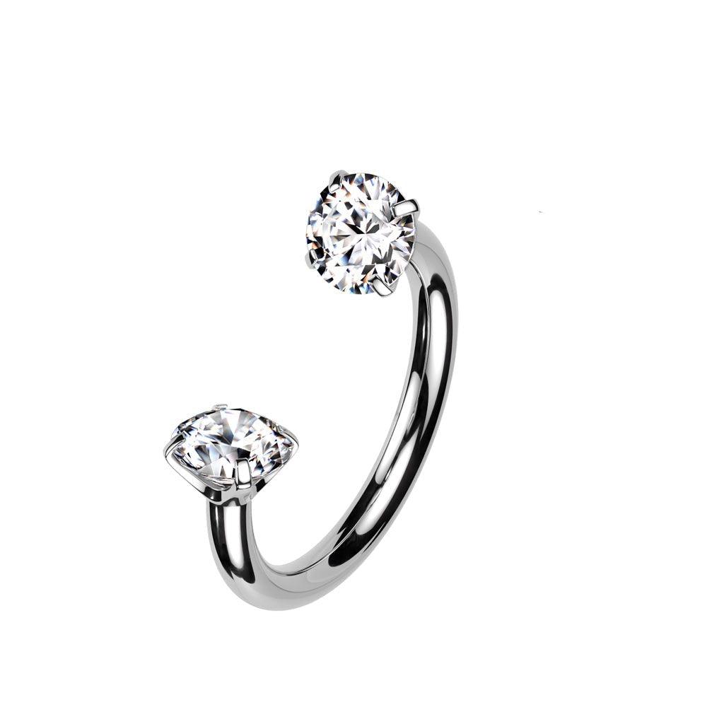 Body Jewelry - Titanium I.T. Prong Gem Horseshoe 16G