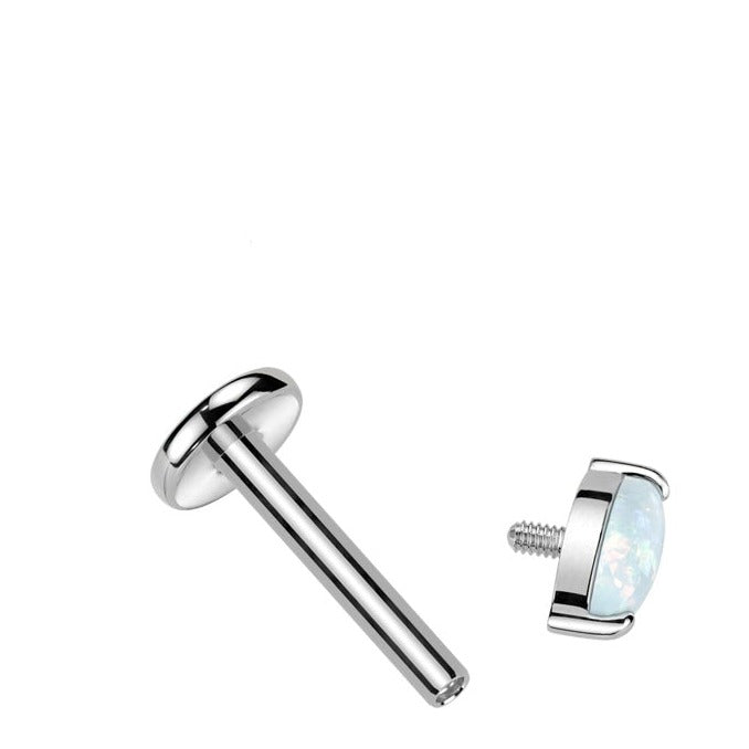 Titanium Opal Oval Labret 16G