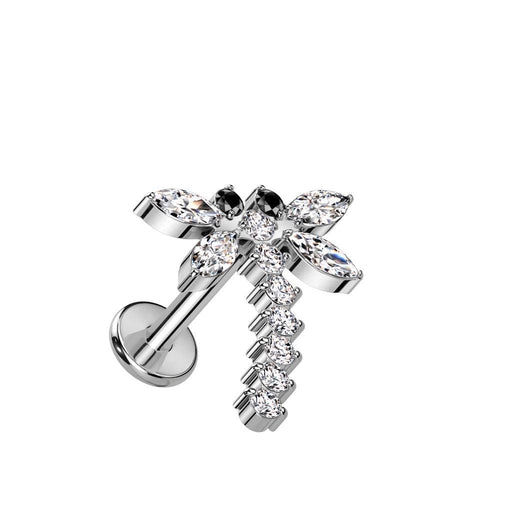 Body Jewelry - Titanium Gem Dragonfly Labret 16G