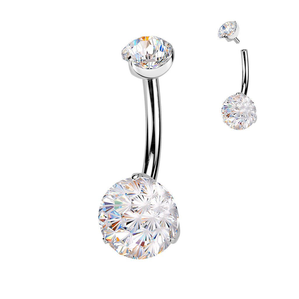 Titanium Fireworks Belly Bar 14G