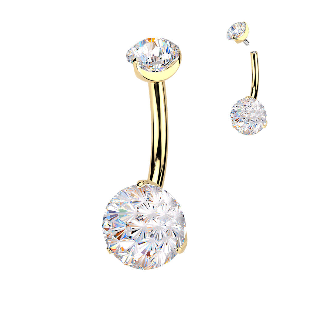 Titanium Fireworks Belly Bar 14G
