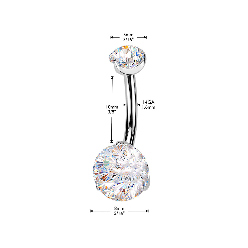 Titanium Fireworks Belly Bar 14G