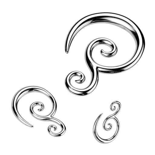 Polished surgical steel double spiral taper plug – saddle fit design