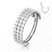 Titanium Triple Side Paved Hinged Ring 16G