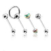 4pc Tongue Barbell Pack – 316L Surgical Steel with Mixed Gem and Rasta Designs for Tongue or Nipple PiercingsPiercing