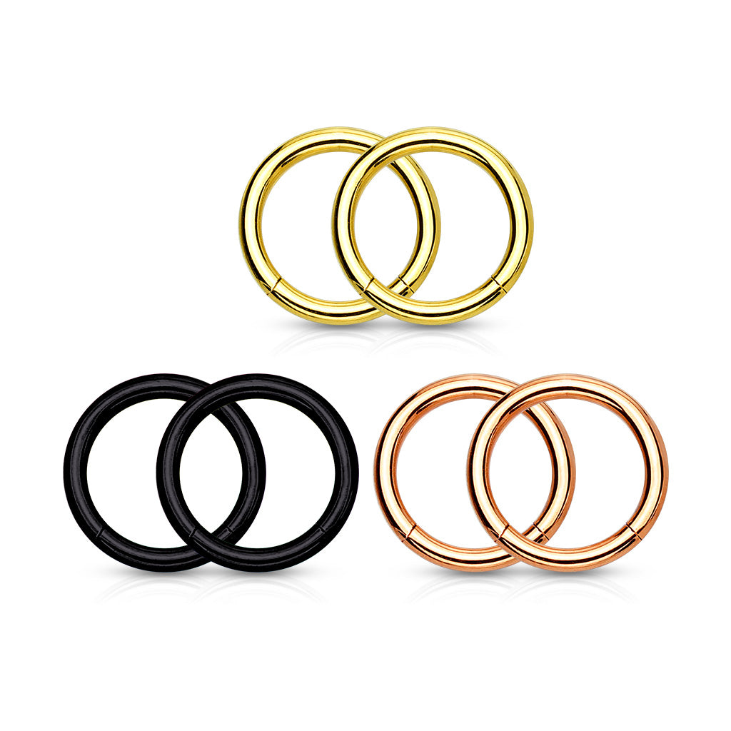 6pc Plated Hinged Ring 16G Value Pack