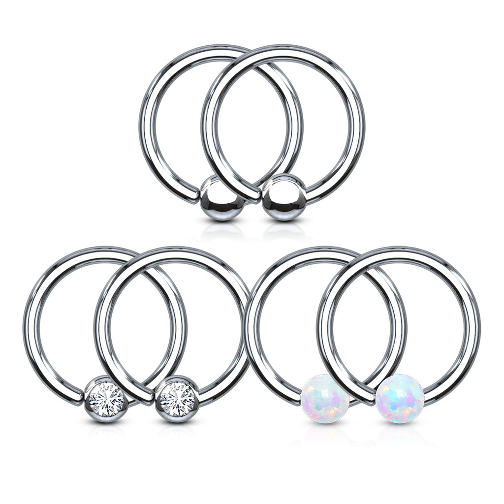 6pc Plated Fixed Captive Ring 16G Value Pack
