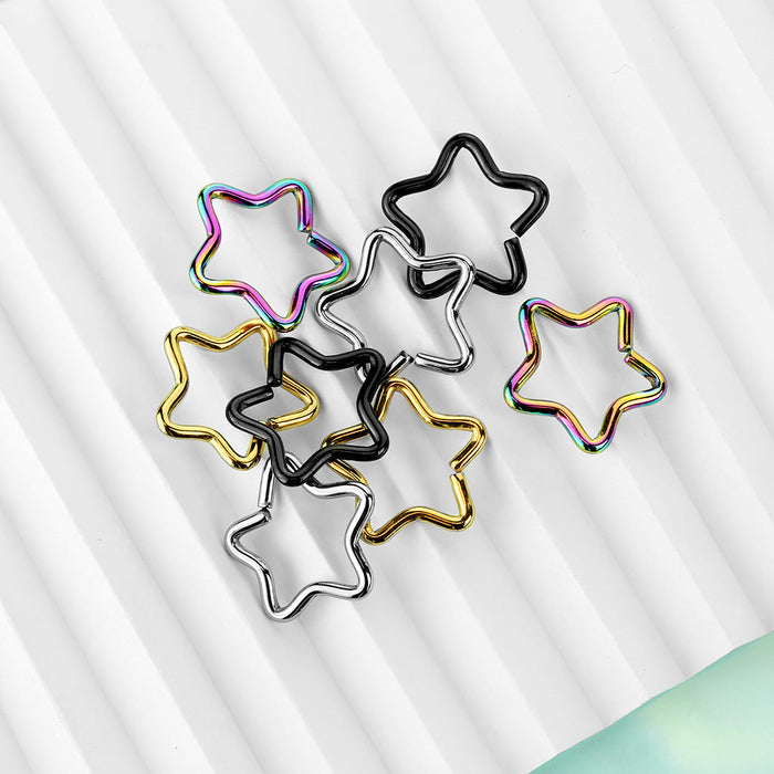 8pc Star Ring 16G Value Pack