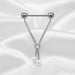 Grey Pearl Chain Nipple Dangle – 316L Stainless Steel 14G Barbell with Twin Grey Acrylic Pearls and Chain Design on white satin background