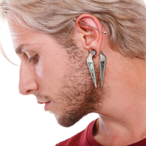 Abalone Steel Ear Weight PAIR-My Body Piercing Jewellery