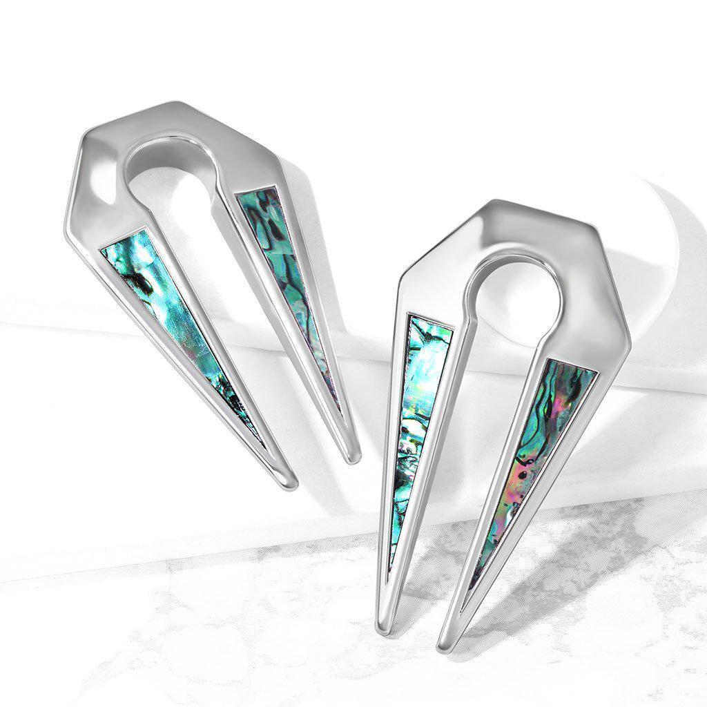 Abalone Steel Ear Weight PAIR-My Body Piercing Jewellery
