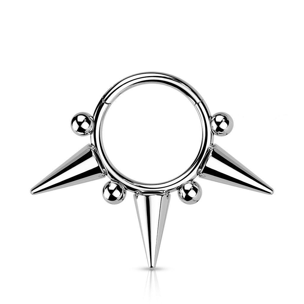 Bead Spike Hinged Ring 16G-My Body Piercing Jewellery