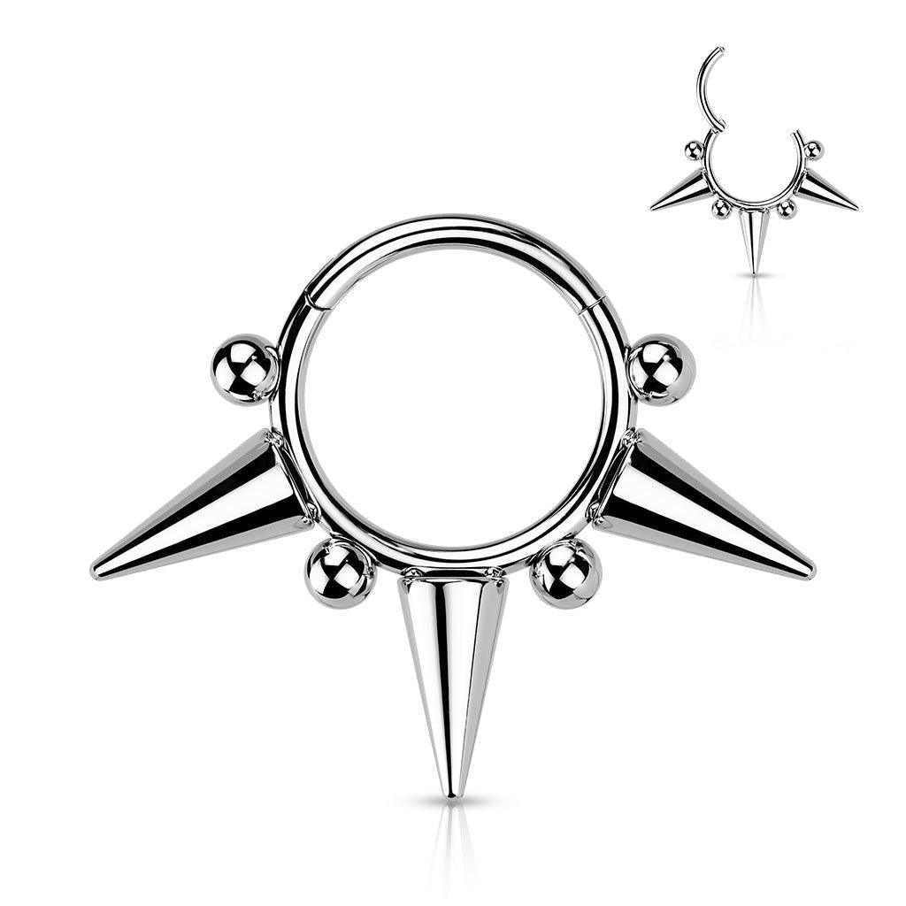 Bead Spike Hinged Ring 16G-My Body Piercing Jewellery