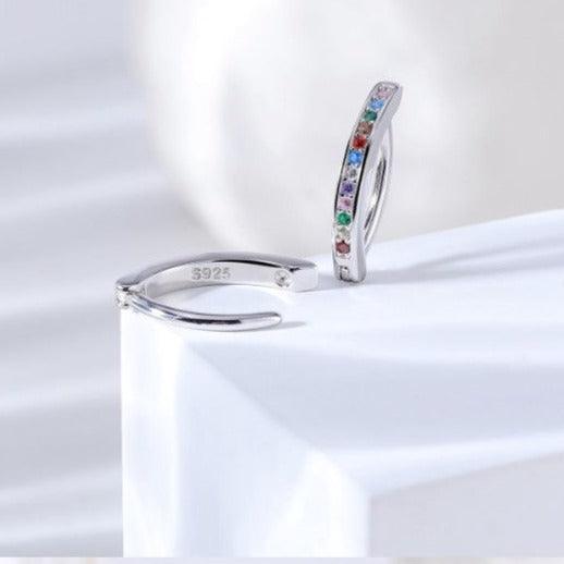 Body Jewelry - Sterling Silver Hinged Pride Belly Bar 14G 16G