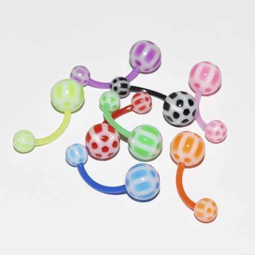 Bioflex Checker Ball Belly Bar 14G-My Body Piercing Jewellery