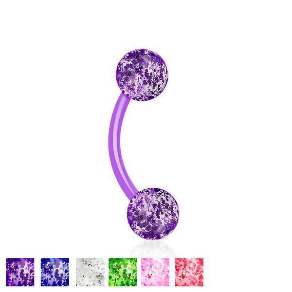 Bioflex Glitter Curve 16G-My Body Piercing Jewellery