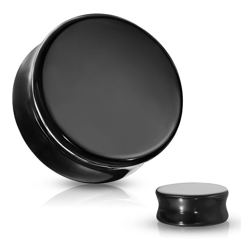 Black Obsidian Stone Plug 4G-1"-My Body Piercing Jewellery