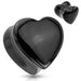 Black Onyx Stone Heart Plug 6mm-16mm-My Body Piercing Jewellery