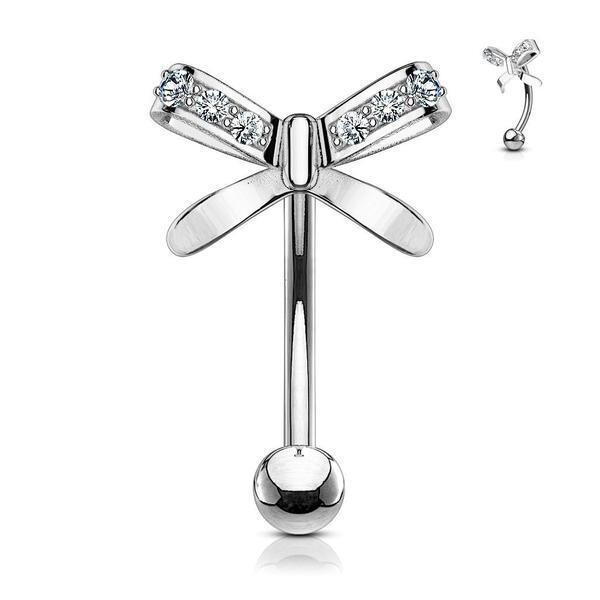 Bow Curve Bar 16G-My Body Piercing Jewellery