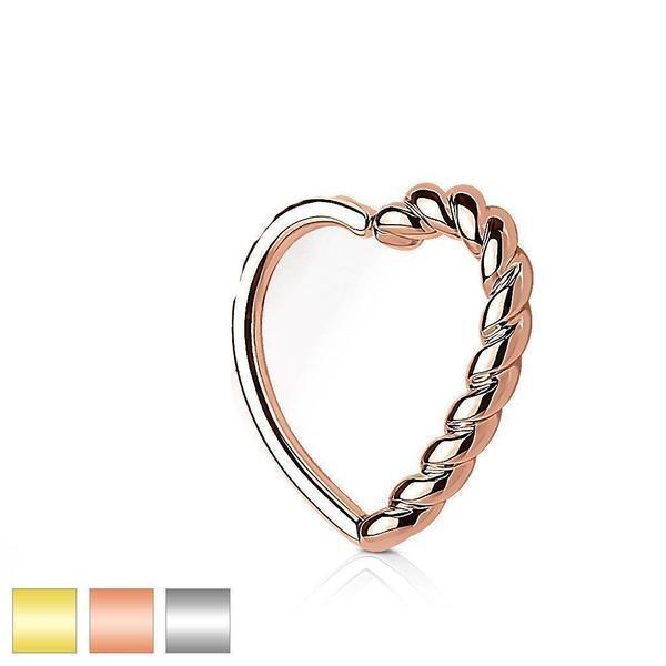 Braided Heart Ring 16G-My Body Piercing Jewellery