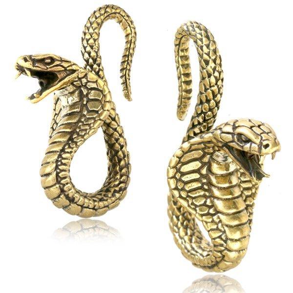 Brass Cobra Ear Weights PAIR-My Body Piercing Jewellery