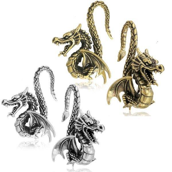 Brass Dragon Ear Weights PAIR-My Body Piercing Jewellery