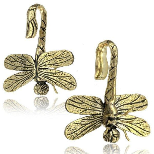Brass Dragonfly Ear Weights PAIR-My Body Piercing Jewellery